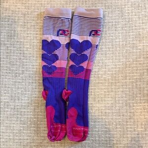 Vibrant Purple and Pink Heart Knee-High Socks